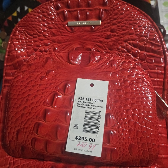 Red Textured Backpack - Picture 6 of 7